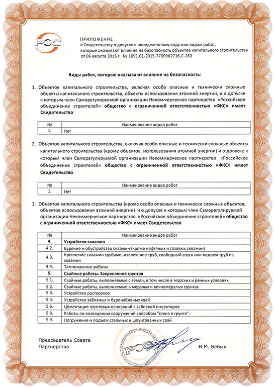 Свидетельство СРО ООО «ФКС-Кумертау»